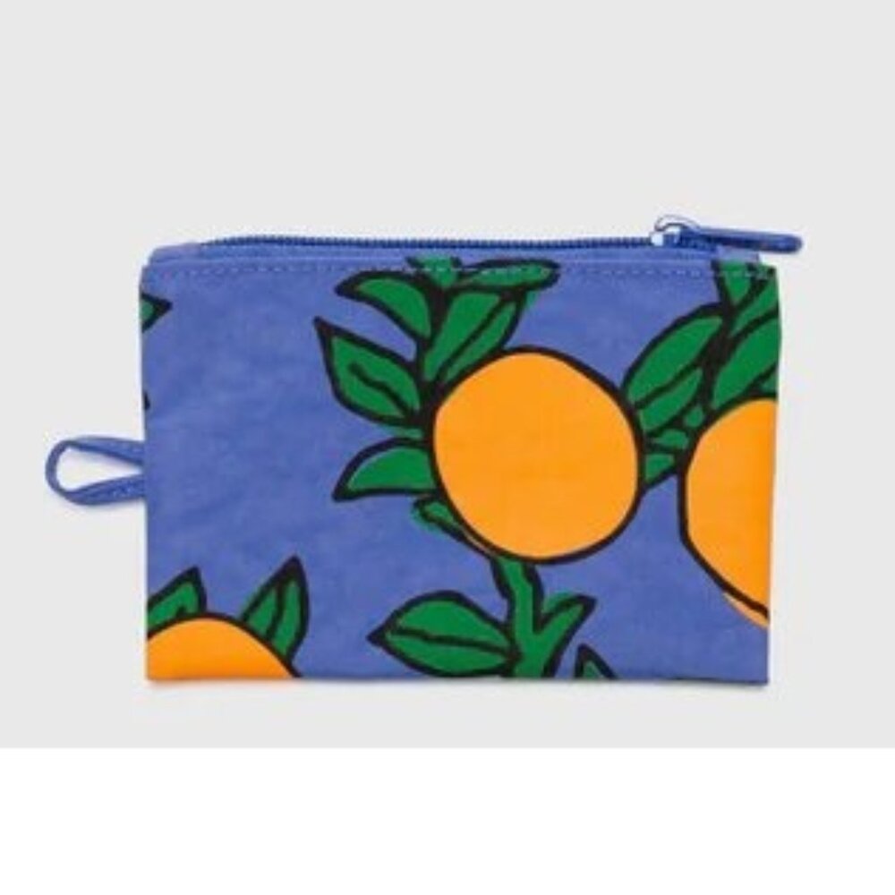 NWOT Baggu Flat Pouch Small - Orange Tree Periwinkle